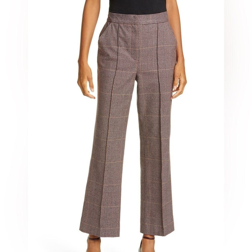 La Vie Rebecca Taylor Astrid Plaid Stretch Cotton Pants Size 28 (6)